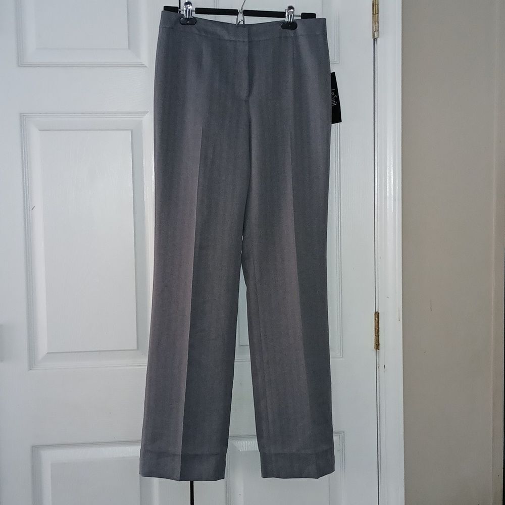 Le Suit gray ( steel blue) Torino dress pants business casual  Sz 4 NWT